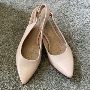 Clarks Nude Kitten Heels